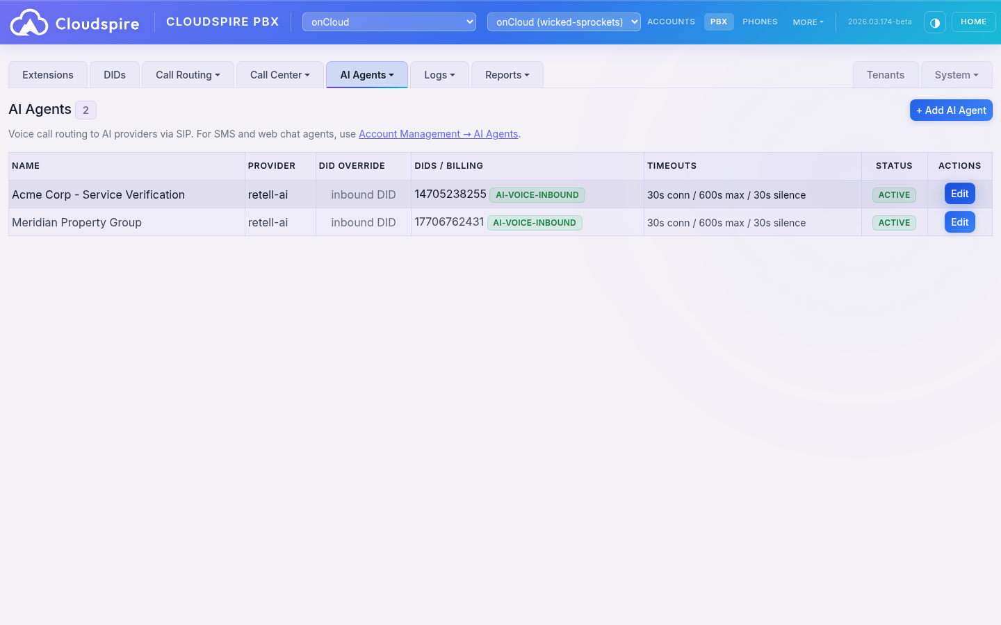 AI Voice Agent Management